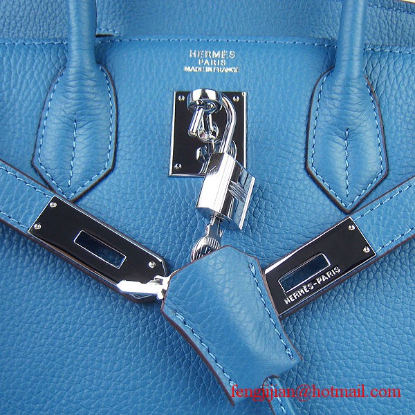 Hermes Birkin 30cm Togo Leather Bag Blue 6088